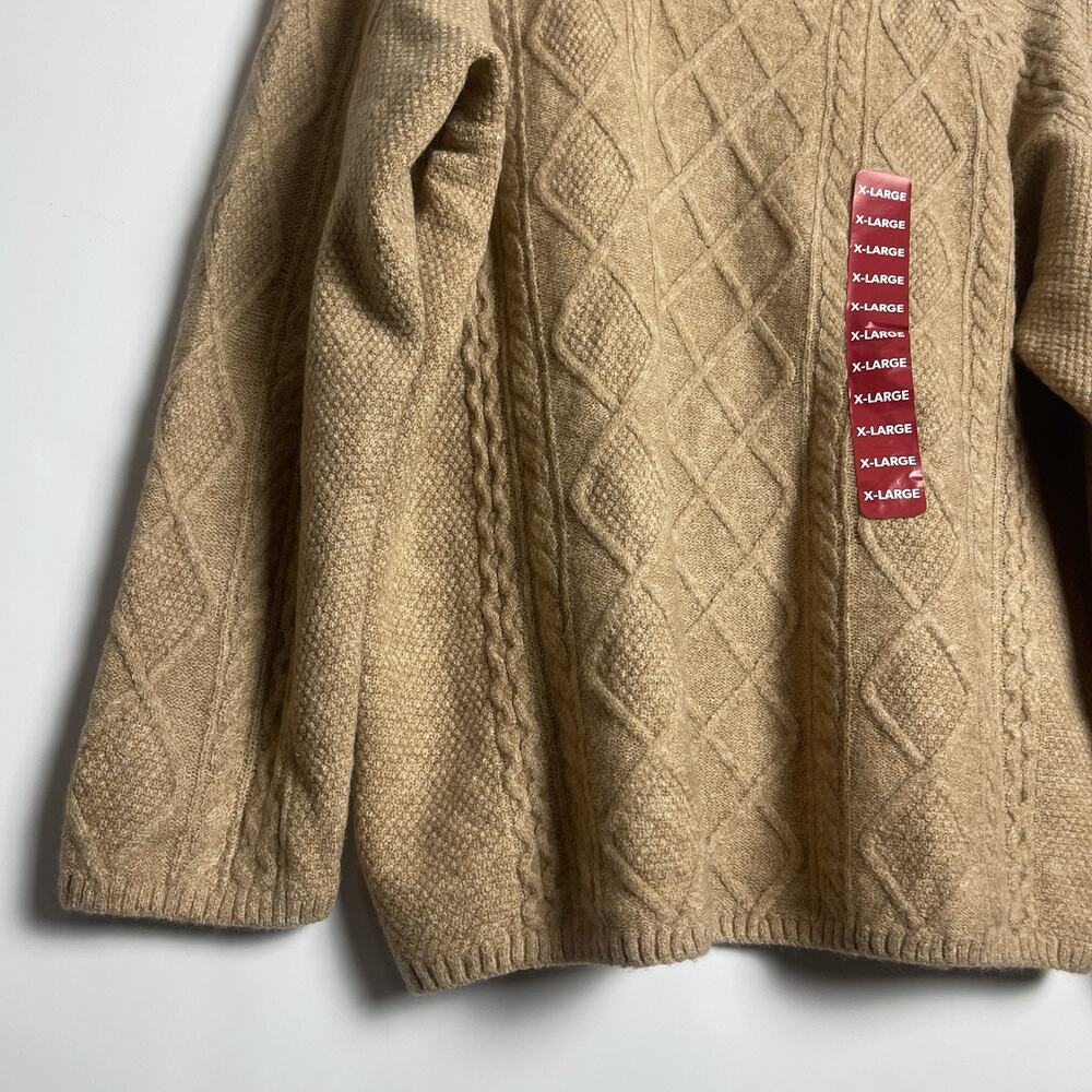 Vince Camuto Women's Warm Cozy Pullover Crew Neck Cable Sweater Latte Heather XL - Picture 5 of 11
